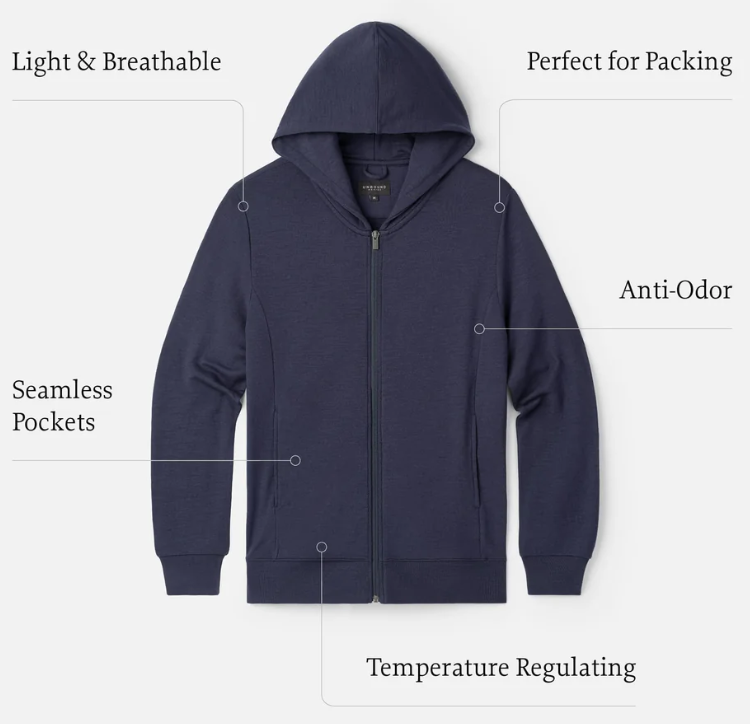Unbound Merino Compact Travel Hoodie